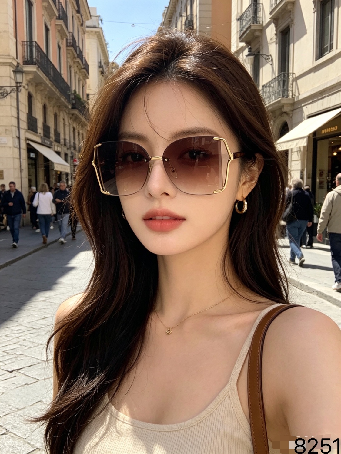 。Louis vuitto*2026新款太阳镜欧美潮流时尚墨镜女士韩版复古大框优雅个性