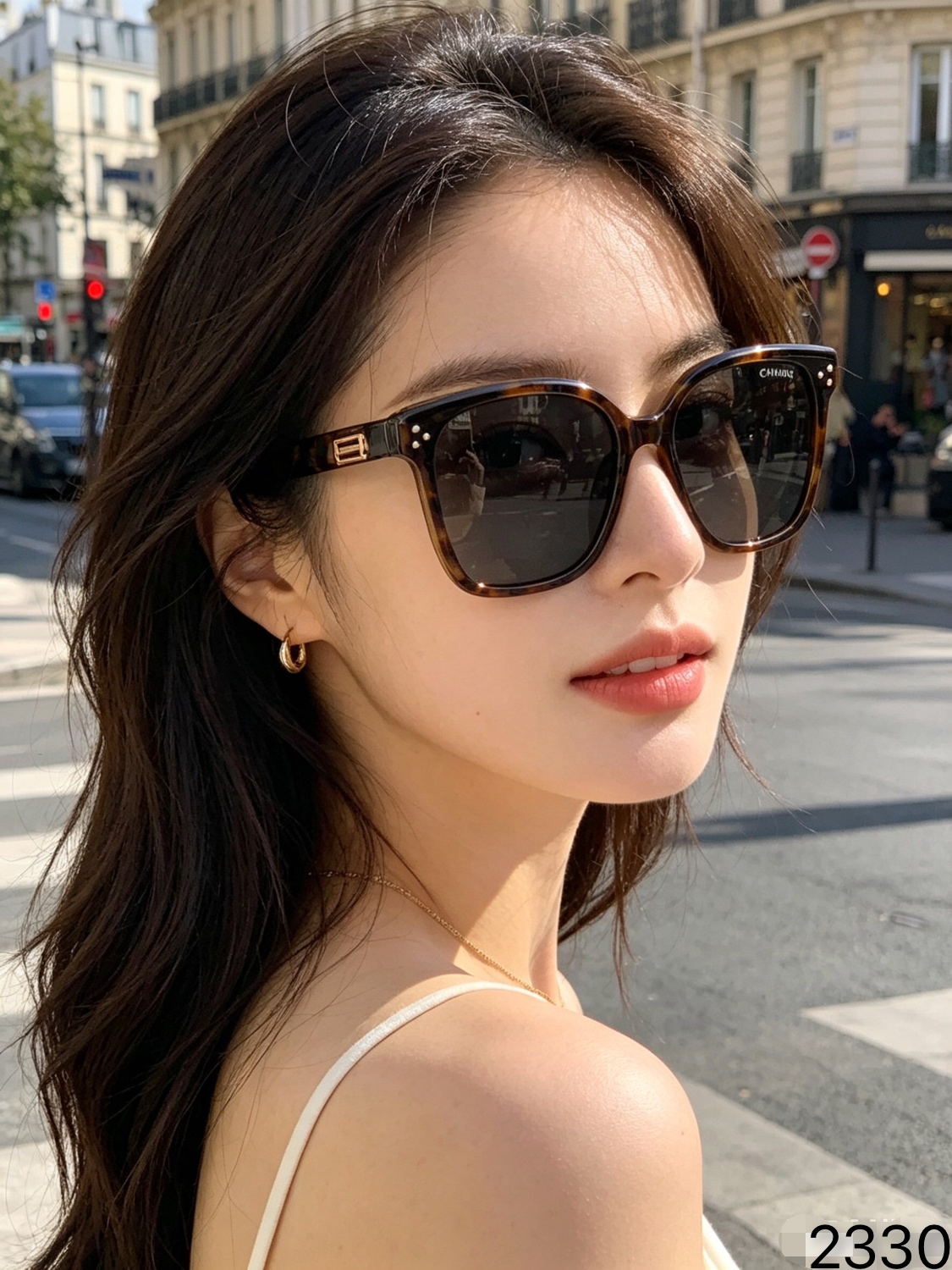 。CHANE*2026夏季上新偏光大框方形太阳眼镜男女高级感显脸小防紫外线墨镜