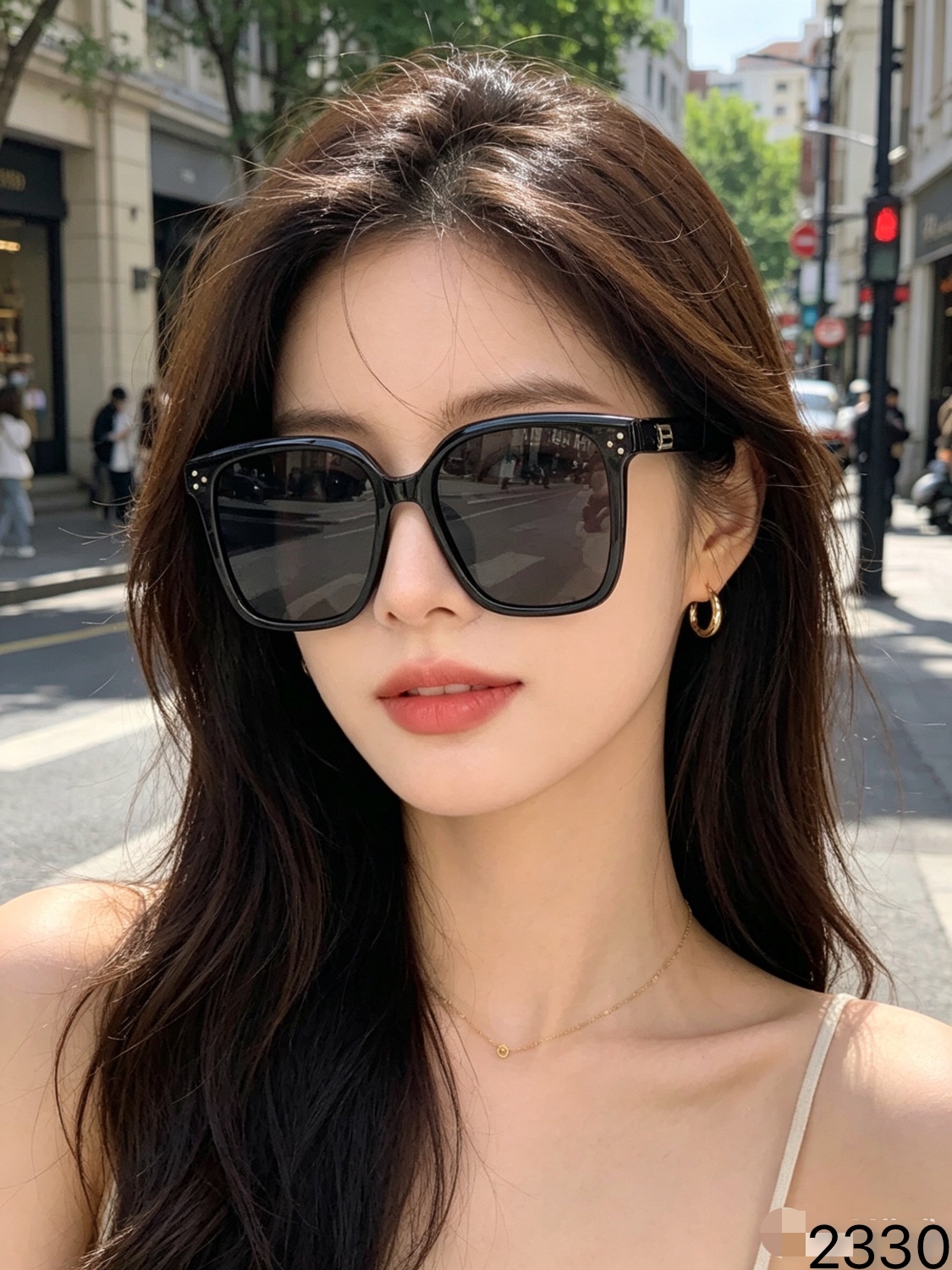 。CHANE*2026夏季上新偏光大框方形太阳眼镜男女高级感显脸小防紫外线墨镜