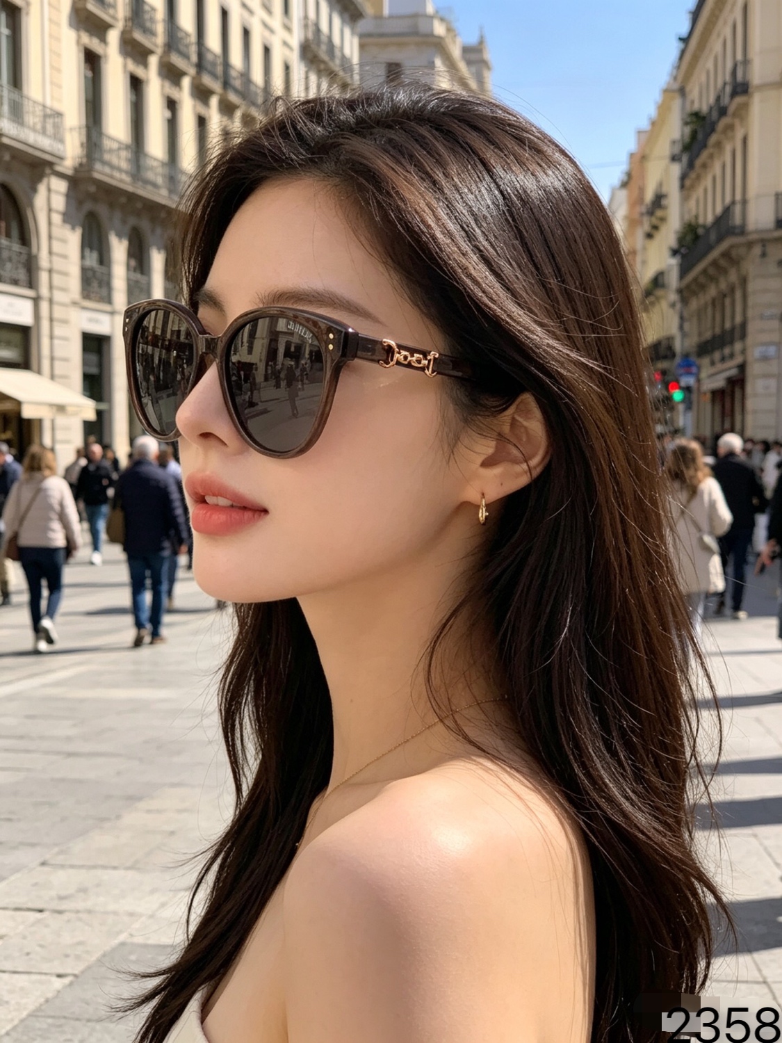 🔥🔥CHANE*复古时髦渐变色墨镜女显瘦高级感偏光太阳眼镜防紫外线