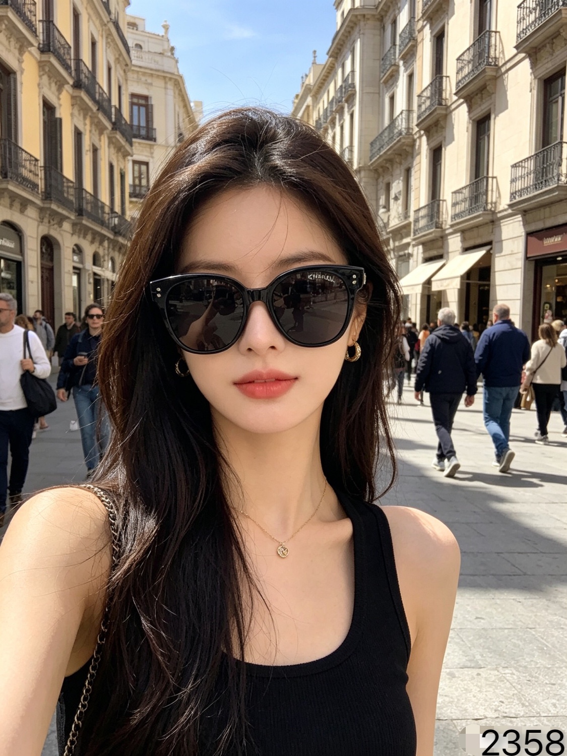 🔥🔥CHANE*复古时髦渐变色墨镜女显瘦高级感偏光太阳眼镜防紫外线