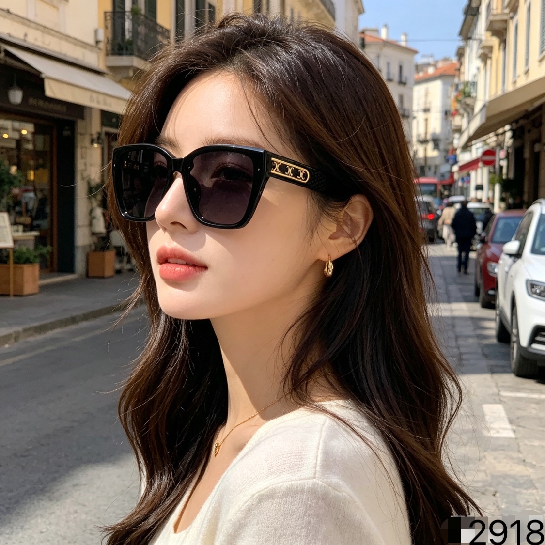 🔥🔥Celin*欧美潮流街拍大框太阳镜夏季时尚大脸显瘦女百搭防晒遮阳墨镜