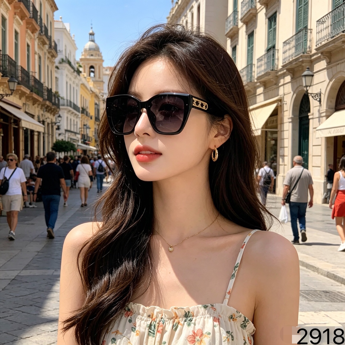 🔥🔥Celin*欧美潮流街拍大框太阳镜夏季时尚大脸显瘦女百搭防晒遮阳墨镜