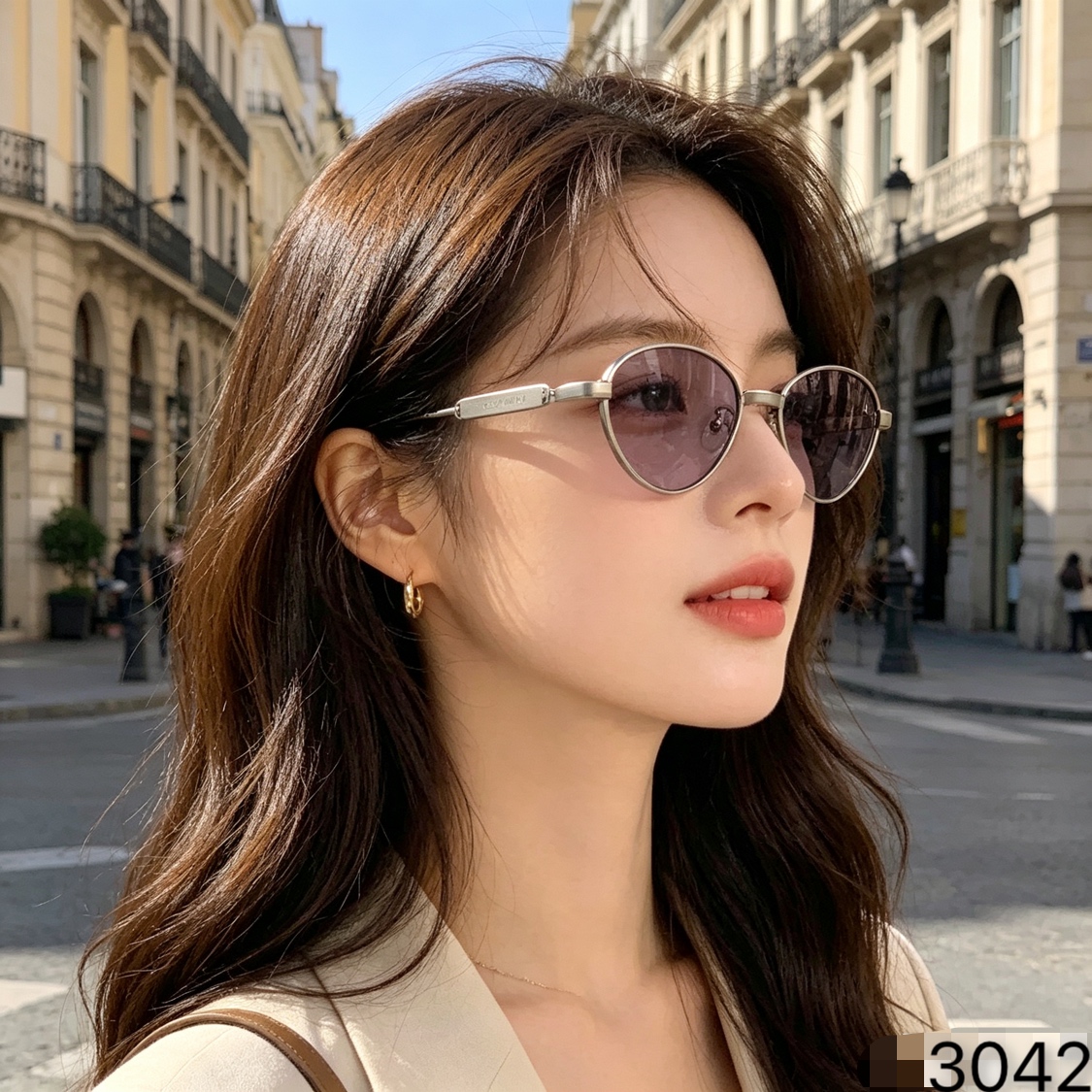 🔥🔥Botteg*2026年夏季复古太阳镜金属椭圆太阳眼镜女防紫外线高级感墨镜