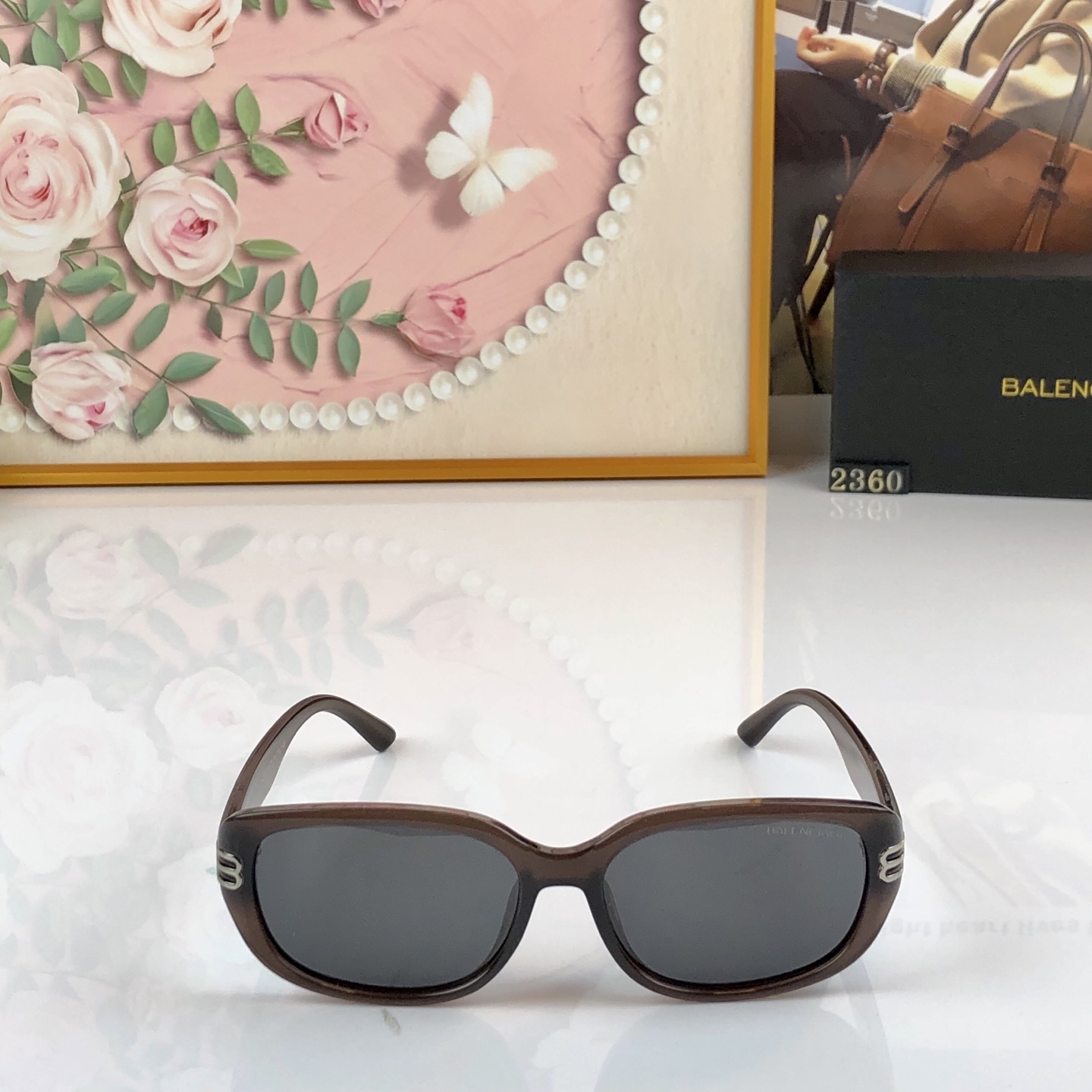 🔥🔥BALENCIAG*复古美式猫眼墨镜女ins高级感方框欧美辣妹街拍防晒太阳眼镜男