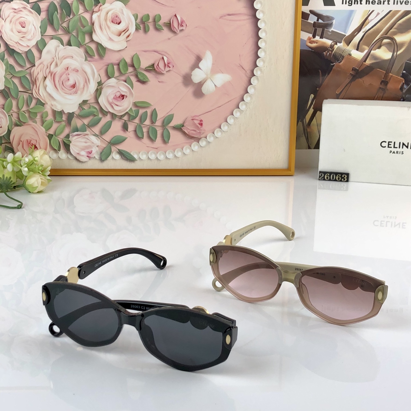 🔥🔥celin*猫眼墨镜女高级感窄框百搭黑色太阳镜户外防晒防紫外线方圆脸显瘦