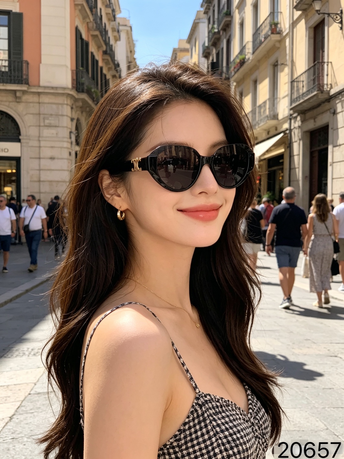 🔥🔥celin*猫眼墨镜女高级感窄框百搭黑色太阳镜户外防晒防紫外线方圆脸显瘦