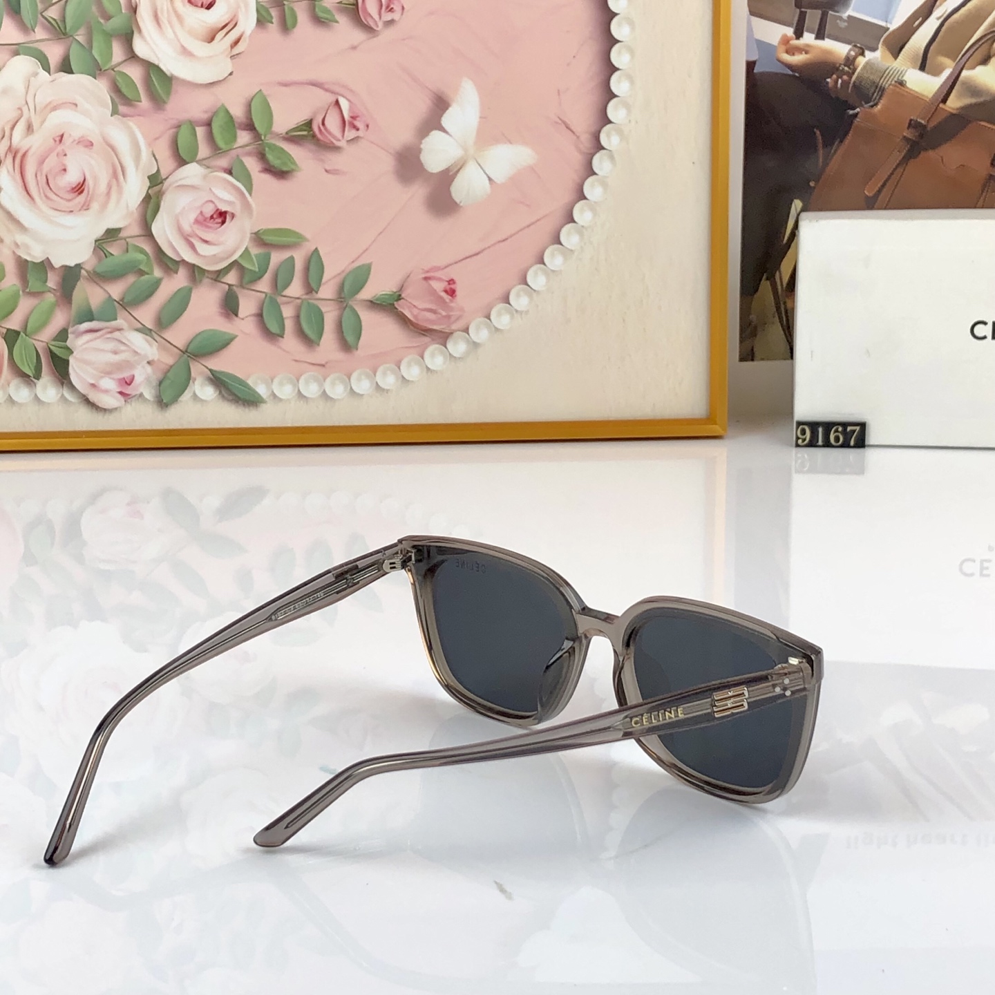 🔥🔥Celin*韩版大框墨镜女铆钉高级感大脸显瘦超韧板材防紫外线太阳镜