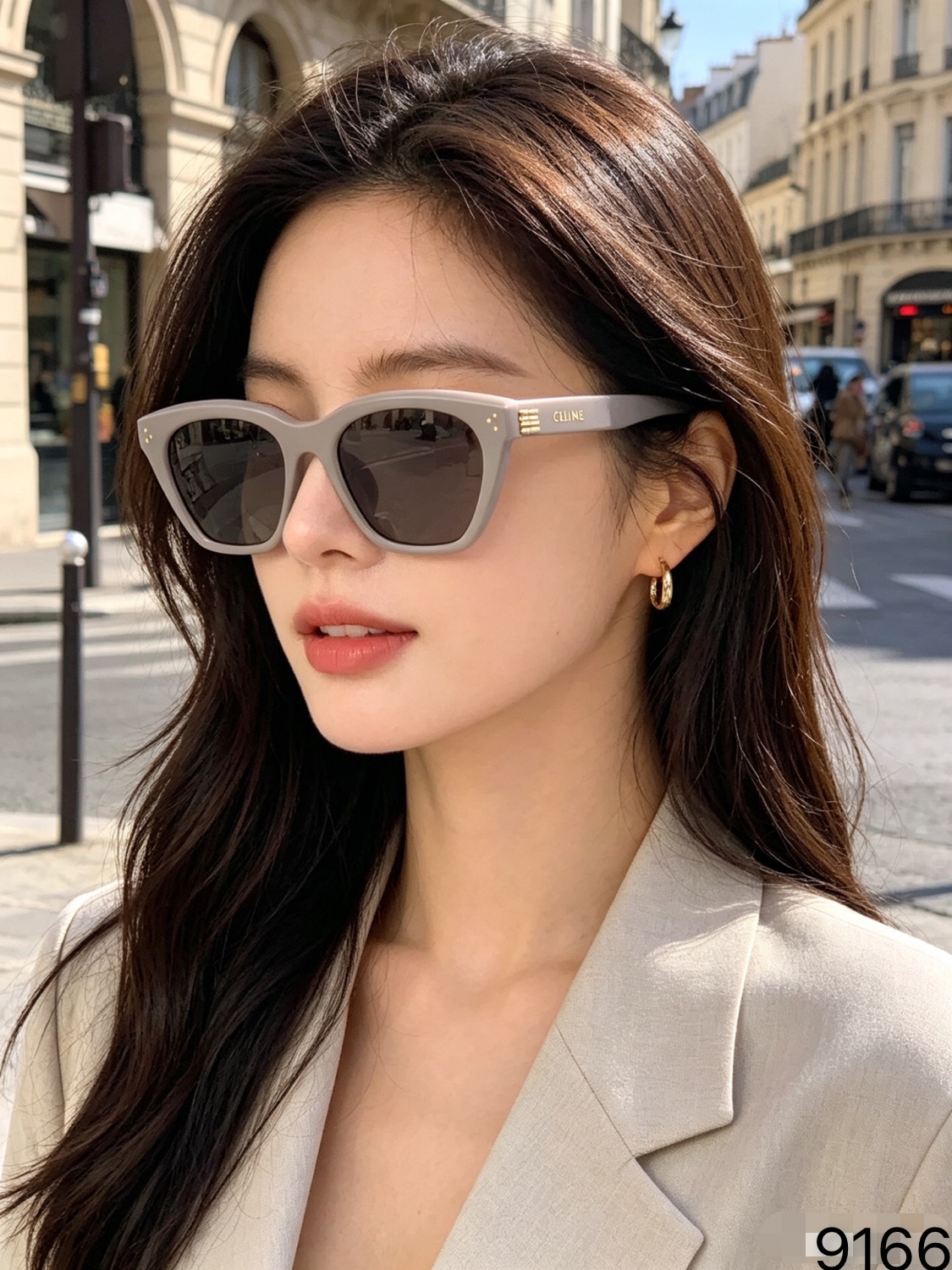 🔥🔥Celin*欧美个性小框墨镜女高级感高颜值帅气时尚镜腿太阳眼镜防紫外线