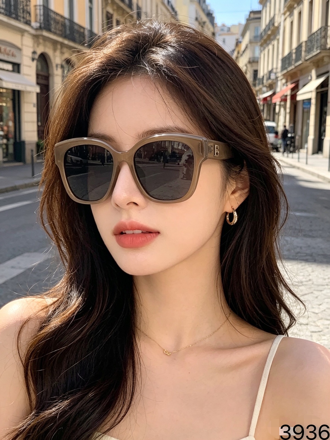 🔥🔥Chane*韩系大框墨镜女2026夏新款高级感显脸小遮阳防紫外线太阳眼镜