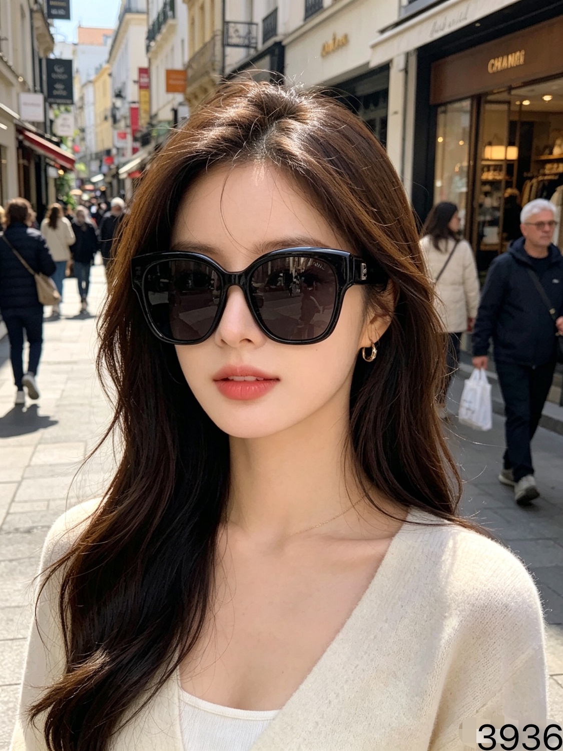 🔥🔥Chane*韩系大框墨镜女2026夏新款高级感显脸小遮阳防紫外线太阳眼镜