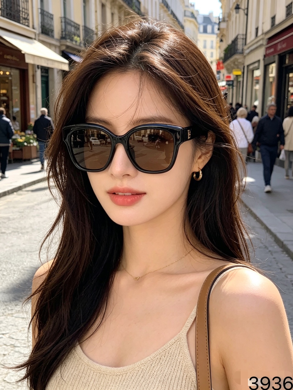 🔥🔥Chane*韩系大框墨镜女2026夏新款高级感显脸小遮阳防紫外线太阳眼镜