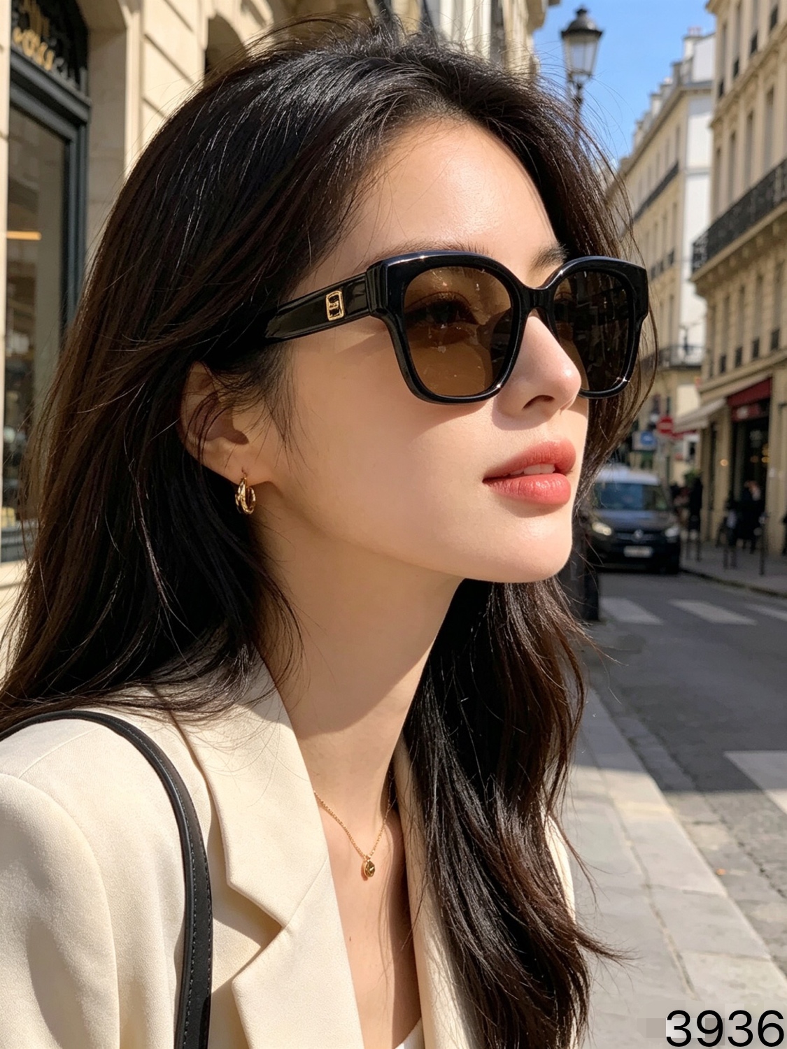 🔥🔥Chane*韩系大框墨镜女2026夏新款高级感显脸小遮阳防紫外线太阳眼镜