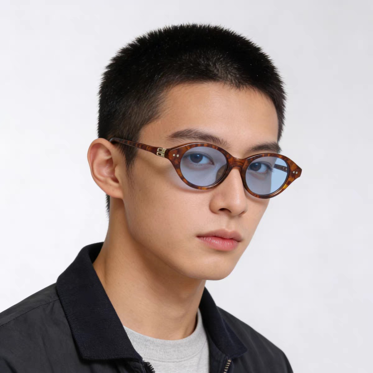 🔥🔥LOUISVUITTO*韩版猫眼小椭圆偏光太阳眼镜潮男女网红个性街拍复古墨镜百搭