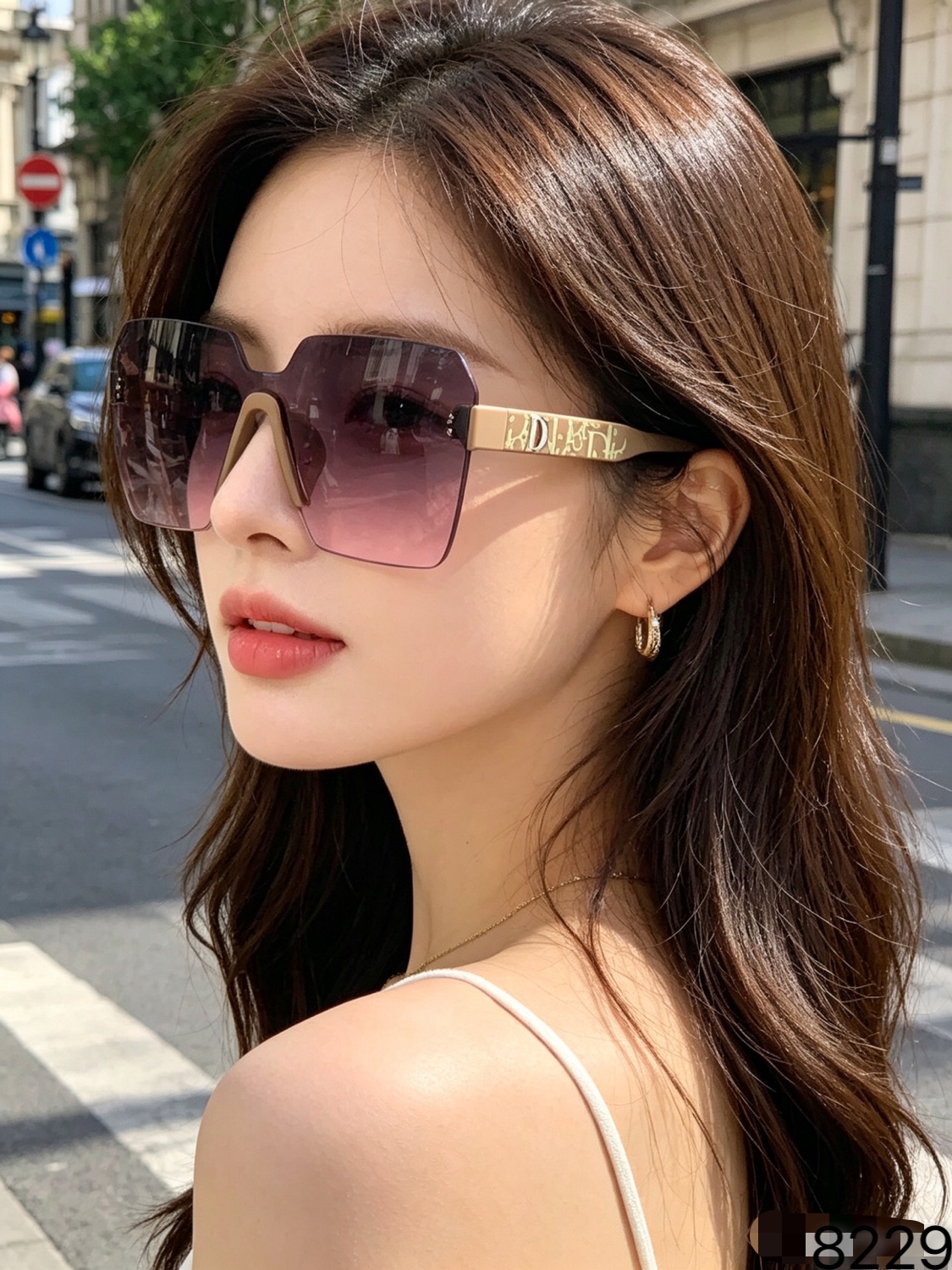 NO:896579,Dio* spring and summer new large frame sunglasses simple sunshade frameless conjoined large lens sunglasses big face glasses sunglasses sunglasses, glasses, dior19860909Dio*春夏新款大框太阳镜简约遮阳无框连体大镜片墨镜大脸眼镜墨镜太阳镜,眼镜,dior,glasses