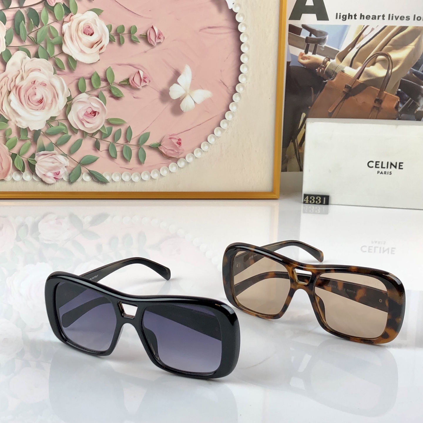 🔥🔥Celin*欧美方形大框高级感大脸墨镜女遮阳防晒凹造型户外防紫外线太阳镜