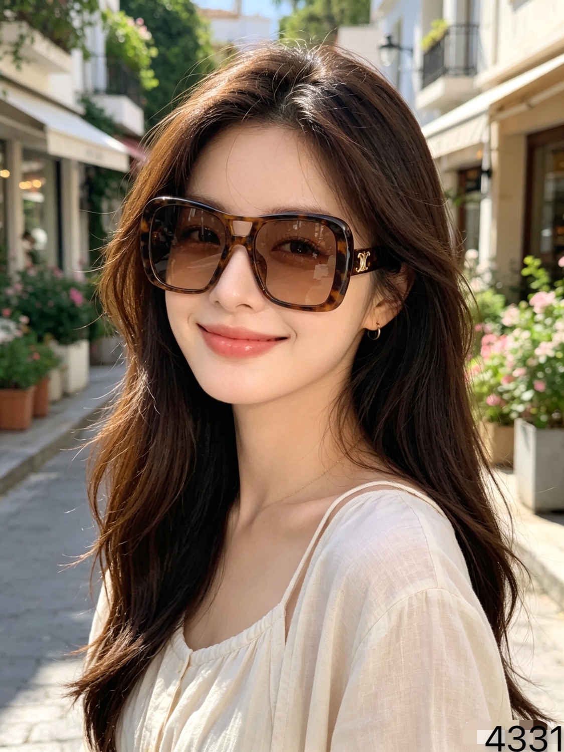 🔥🔥Celin*欧美方形大框高级感大脸墨镜女遮阳防晒凹造型户外防紫外线太阳镜