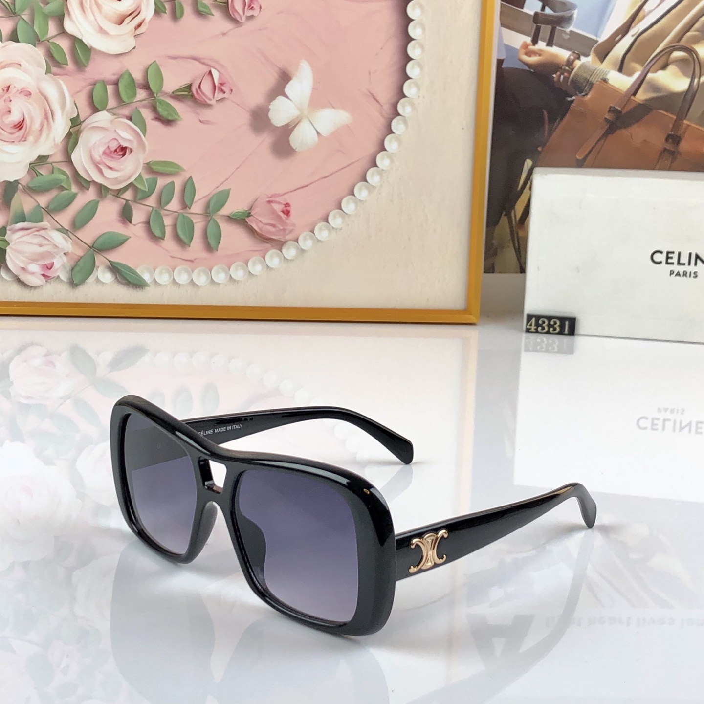 🔥🔥Celin*欧美方形大框高级感大脸墨镜女遮阳防晒凹造型户外防紫外线太阳镜