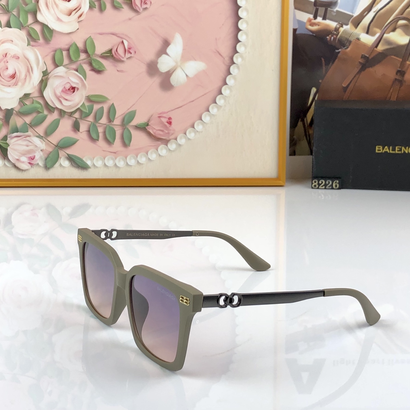 🔥🔥Balenciag*大框墨镜女高级感新款轻奢太阳眼镜潮流防紫外线太阳镜凹造型