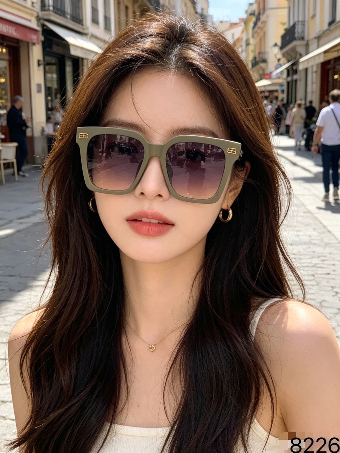 🔥🔥Balenciag*大框墨镜女高级感新款轻奢太阳眼镜潮流防紫外线太阳镜凹造型