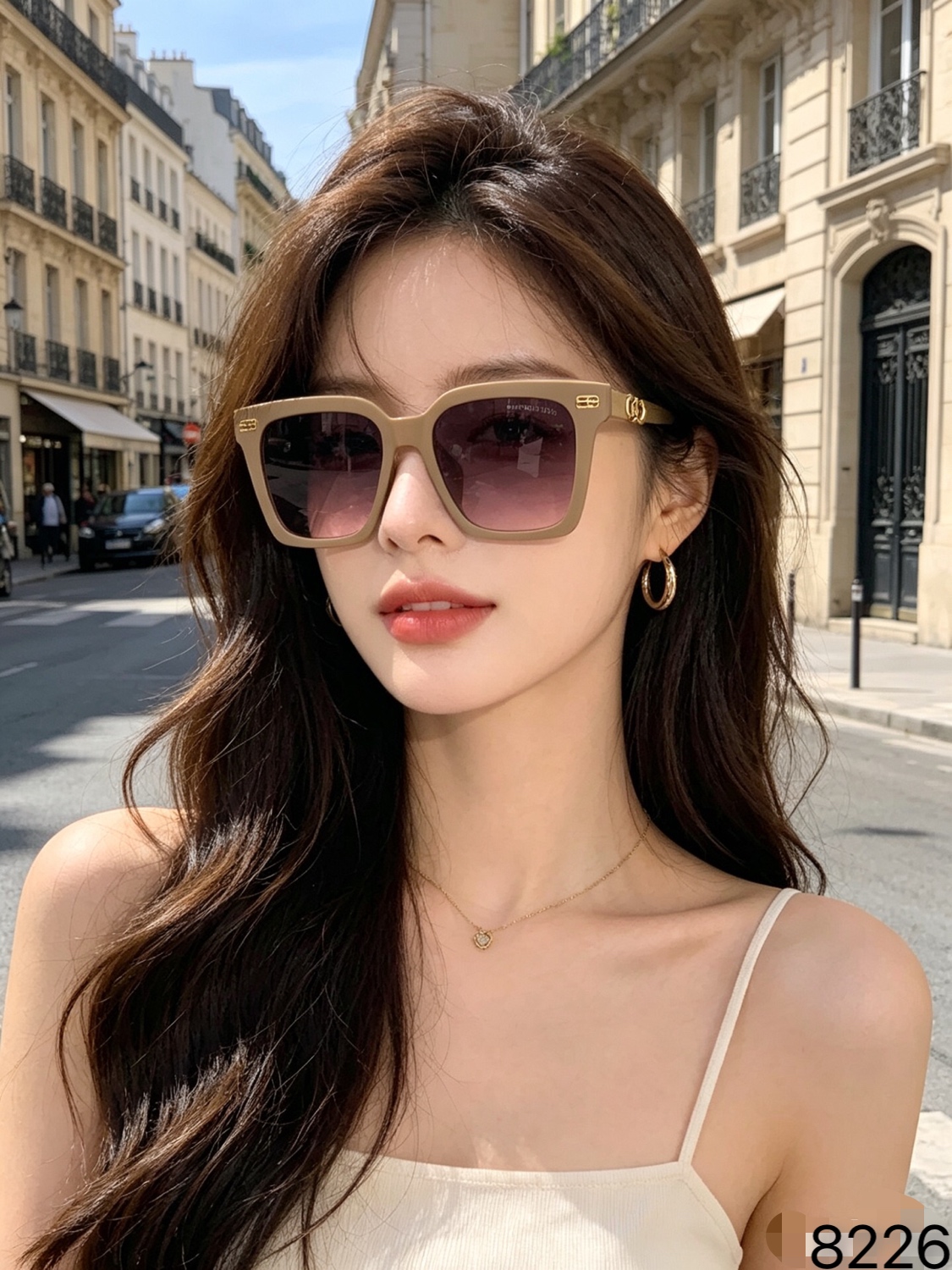 🔥🔥Balenciag*大框墨镜女高级感新款轻奢太阳眼镜潮流防紫外线太阳镜凹造型