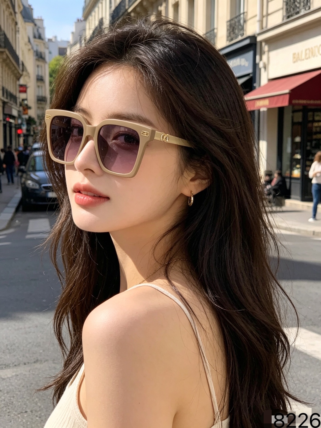 🔥🔥Balenciag*大框墨镜女高级感新款轻奢太阳眼镜潮流防紫外线太阳镜凹造型