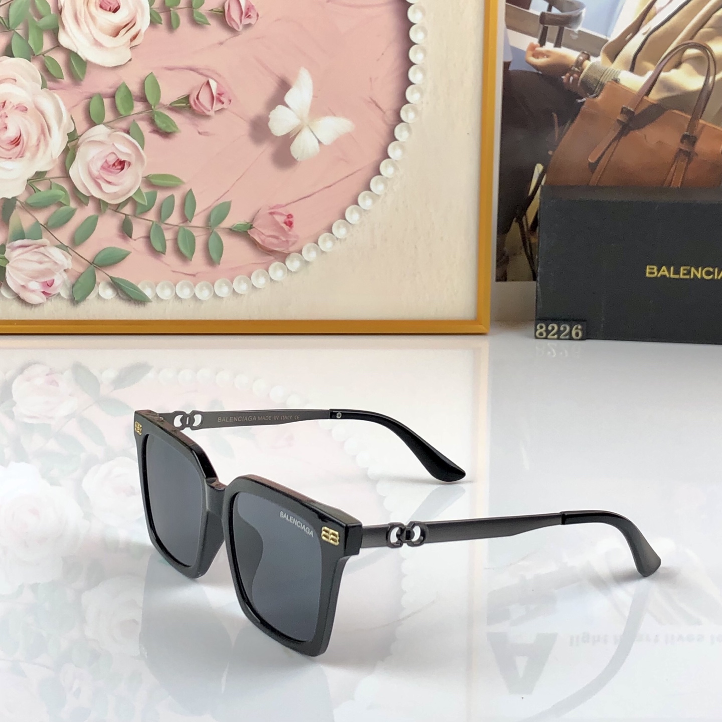 🔥🔥Balenciag*大框墨镜女高级感新款轻奢太阳眼镜潮流防紫外线太阳镜凹造型