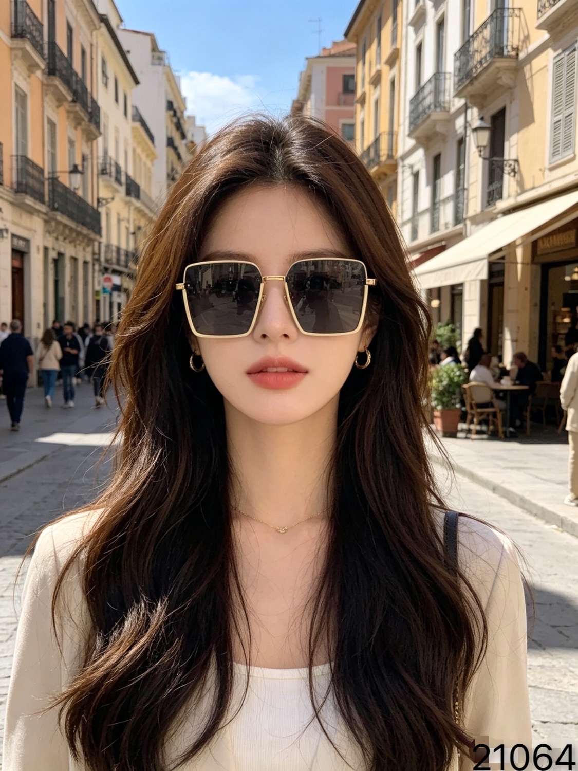 🔥🔥Chane*2026高级感女款半框防晒墨镜方形显脸瘦防紫外线个性太阳镜潮
