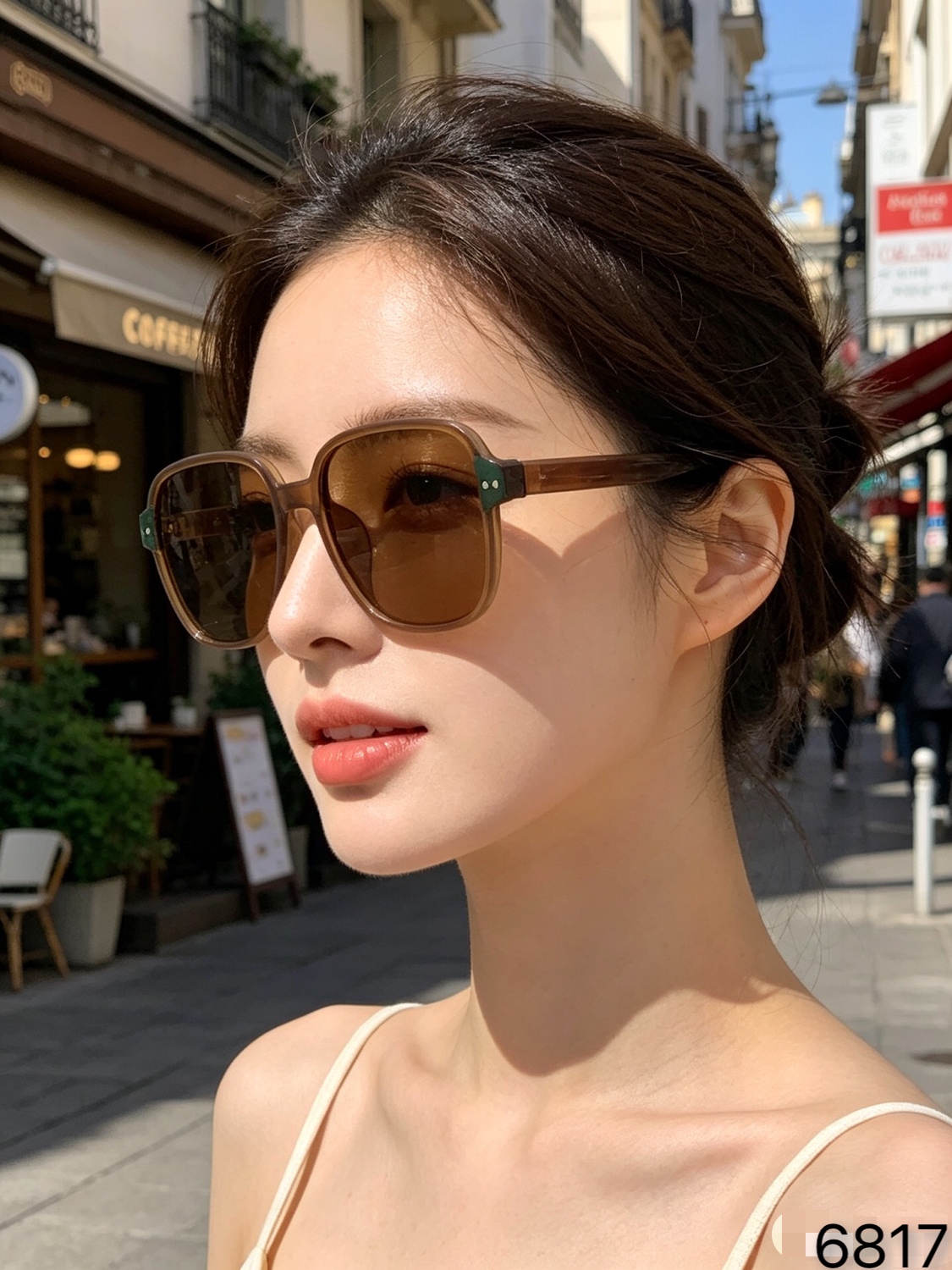 🔥🔥Prad*ins极简风网红款大框显脸小墨镜女高级感2026街头辣妹时髦太阳镜