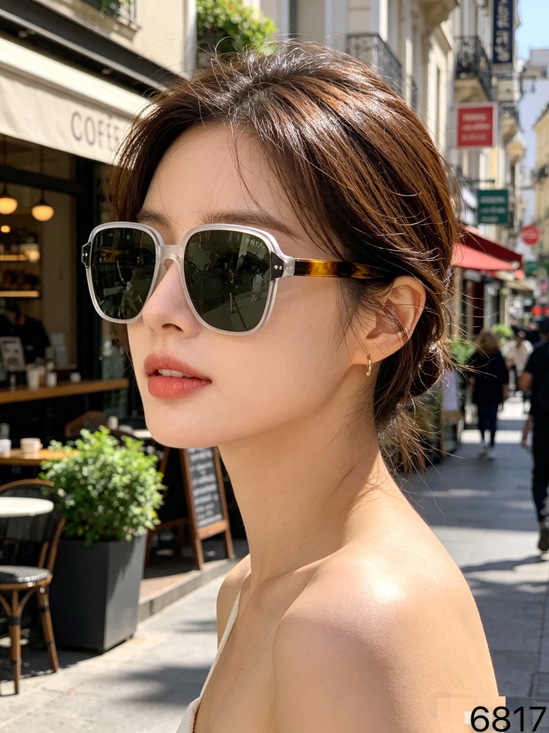 🔥🔥Prad*ins极简风网红款大框显脸小墨镜女高级感2026街头辣妹时髦太阳镜
