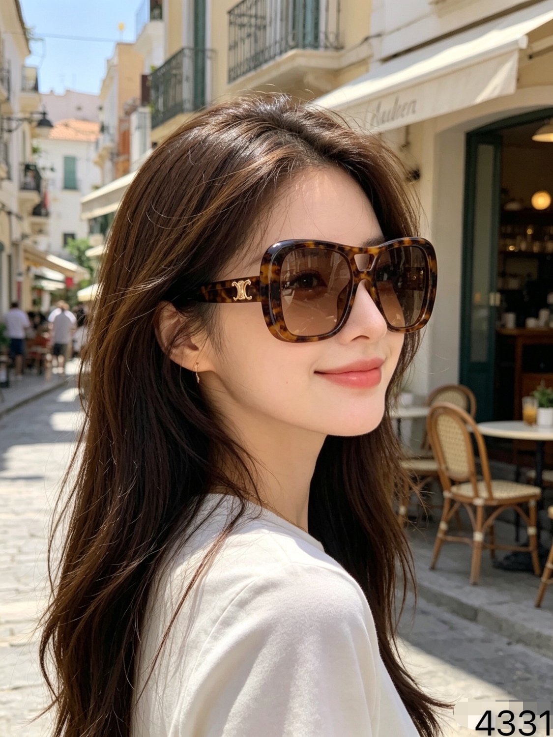 🔥🔥Celin*甜酷辣妹黑色圆框墨镜女圆脸显瘦网红大框高级感显气质太阳镜