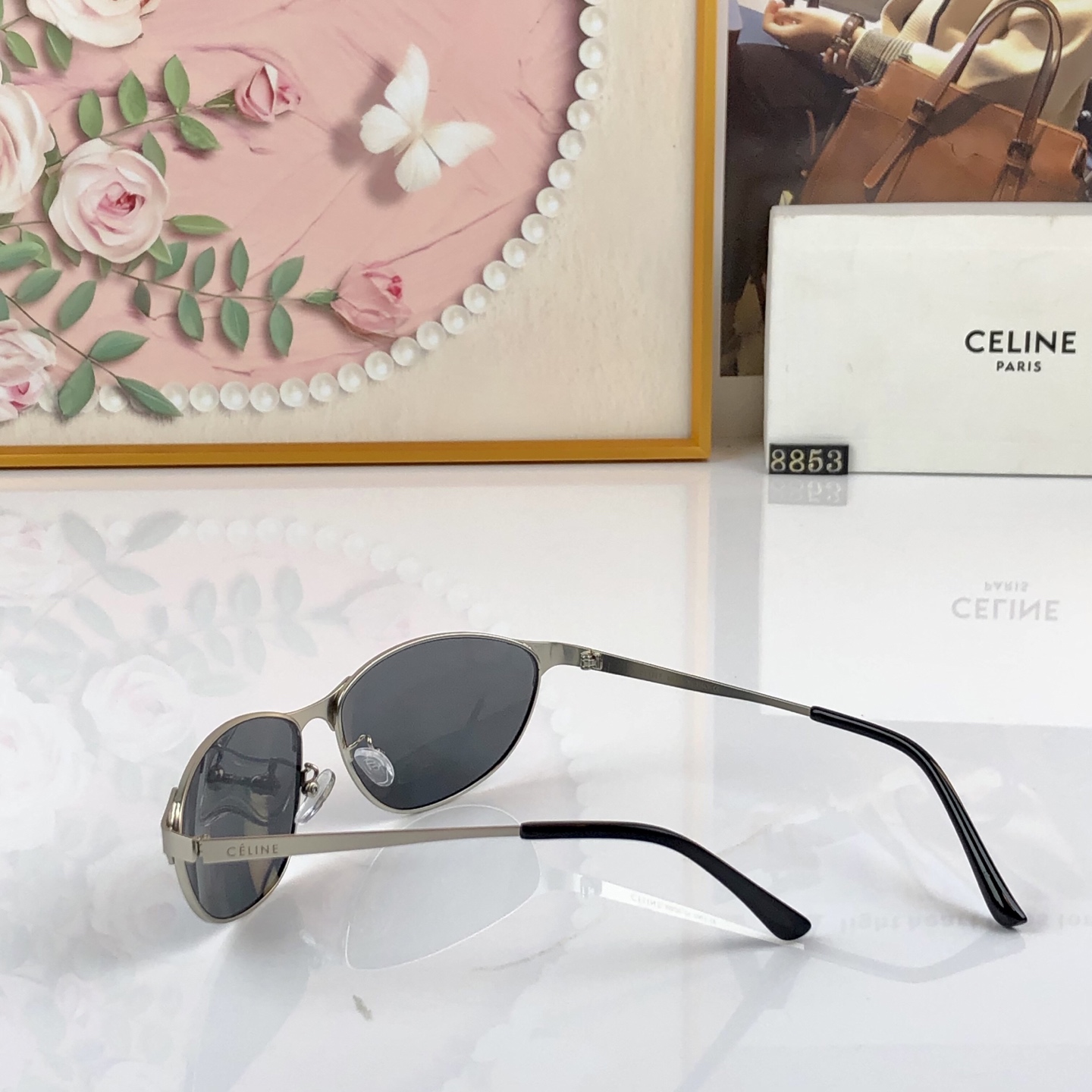 🔥🔥Celin*韩系轻熟风金属框墨镜女高级感潮流显瘦开车防紫外线防晒太阳眼镜