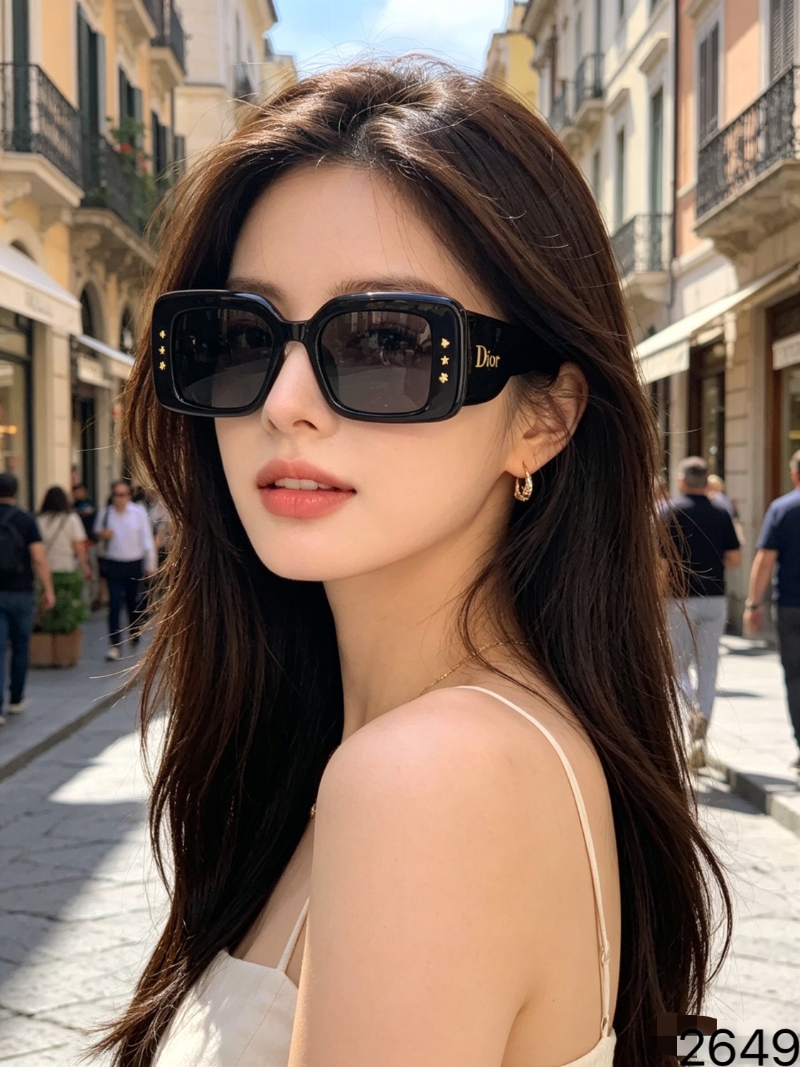 🔥🔥Dio*欧美方形高级感墨镜女款个性辣妹防紫外线太阳镜街拍2026新款