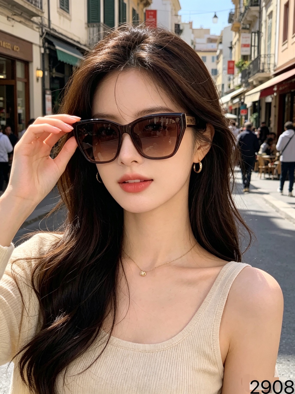 🔥🔥Celin*小红书网红款墨镜女潮百搭高级感防紫外线太阳眼镜