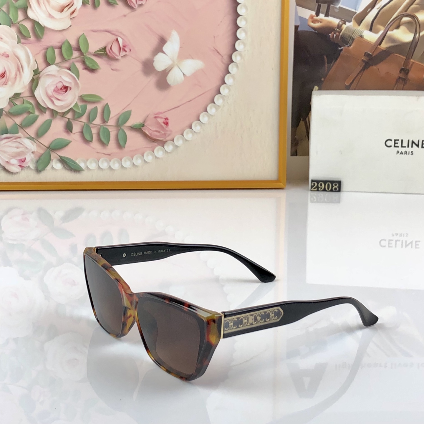 🔥🔥Celin*小红书网红款墨镜女潮百搭高级感防紫外线太阳眼镜