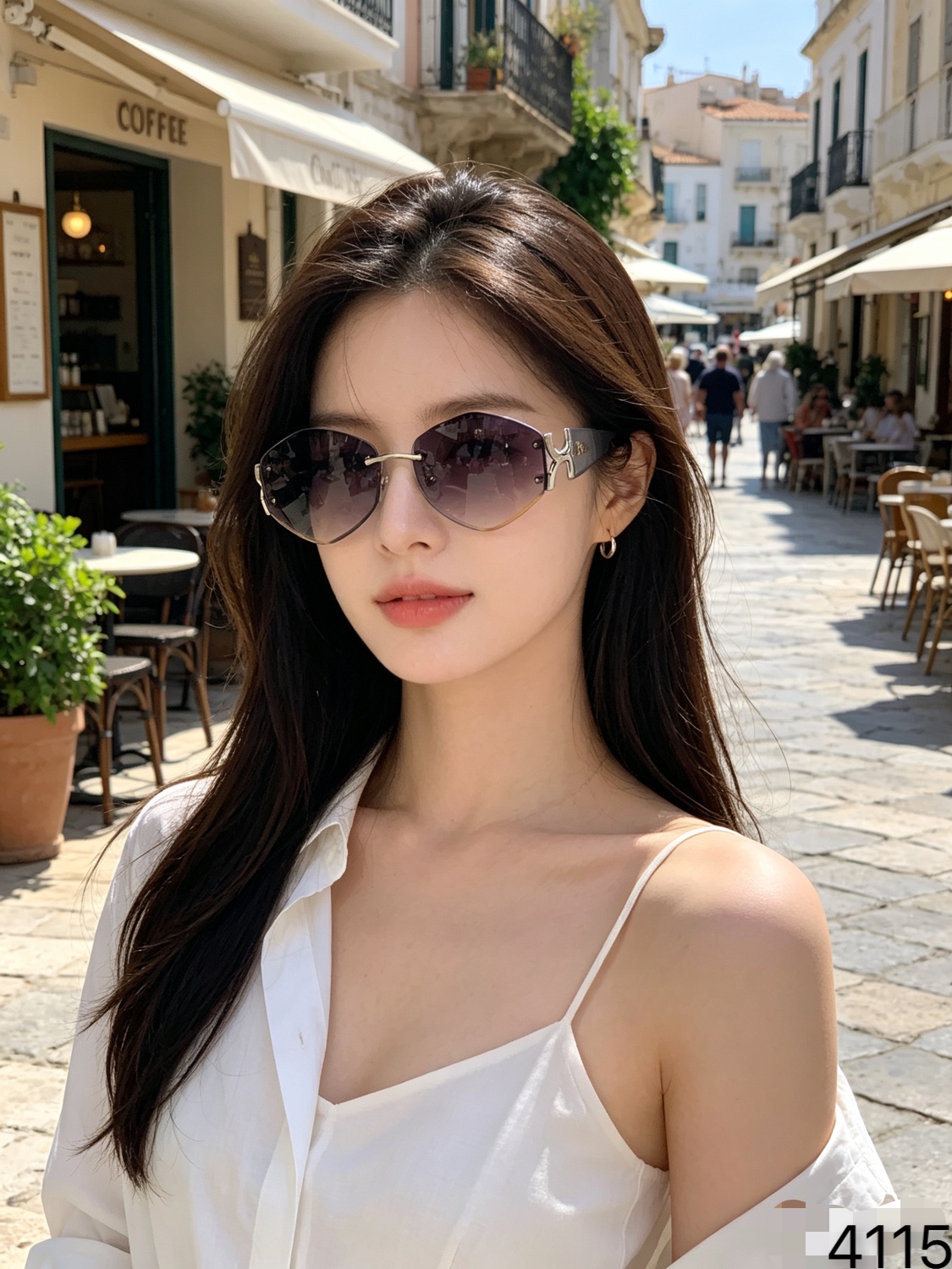 🔥🔥Chlo*复古方框墨镜女欧美街拍凹造型金属防紫外线时尚太阳眼镜