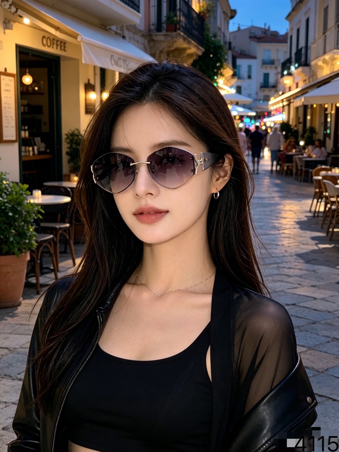 🔥🔥Chlo*复古方框墨镜女欧美街拍凹造型金属防紫外线时尚太阳眼镜