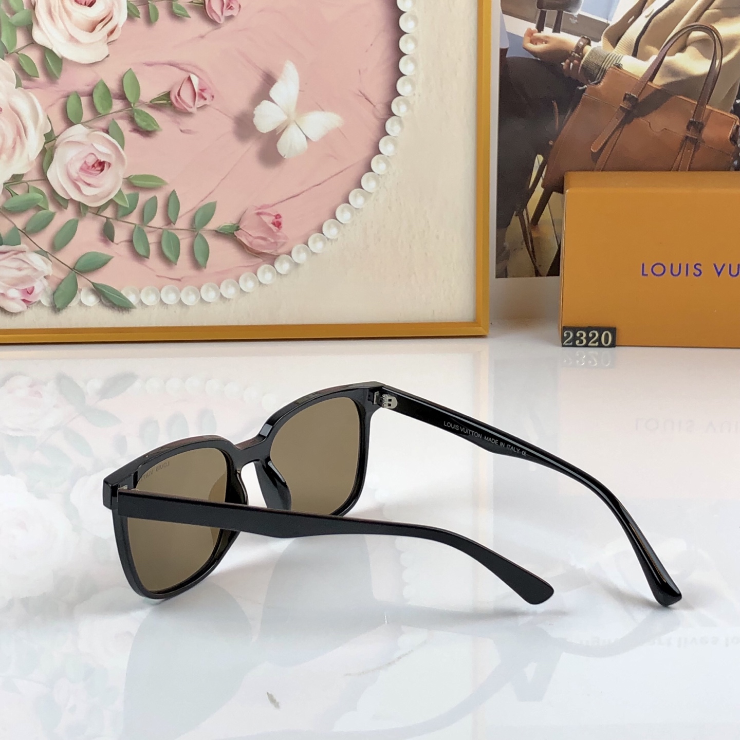 🔥🔥Louis vuitto*夏季新款开车防晒墨镜潮时髦复古黑框大脸显瘦防紫外线太阳镜