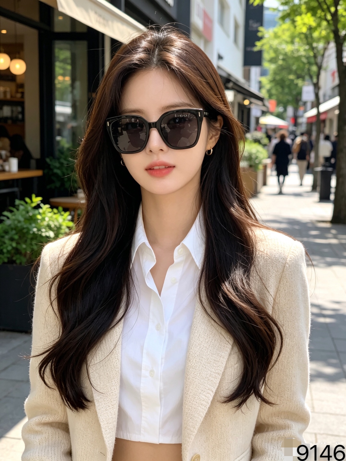 🔥🔥Gucc*太阳镜韩版潮ins沙滩情侣墨镜防紫外线街拍显瘦眼镜女