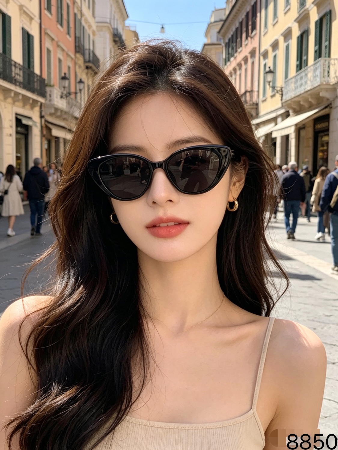 🔥🔥Gucc*欧美甜酷辣妹风猫眼小脸太阳镜2026新款墨镜女造型ins网红韩系潮