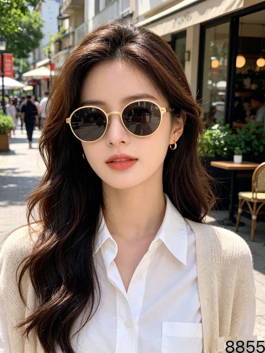 🔥🔥Celin*金属椭圆框墨镜男女嘻哈凹造型拍照太阳眼镜出游防紫外线眼镜