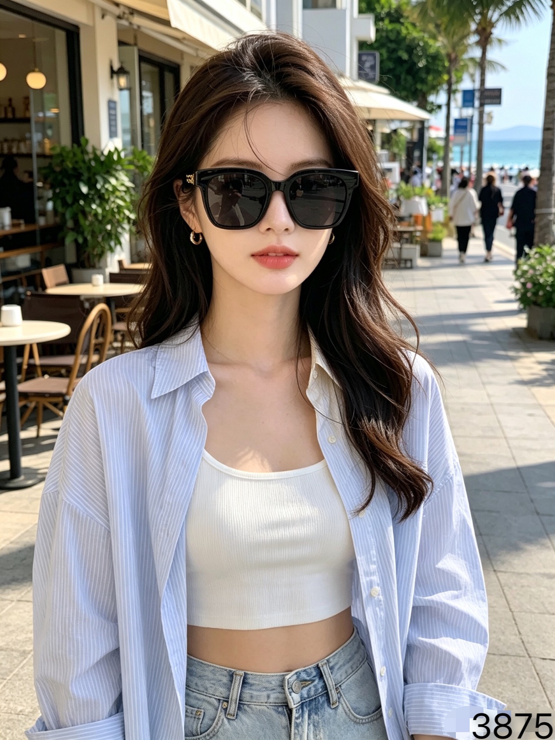 Chane*简约时尚方形太阳镜小红书网红同款太阳眼镜遮阳防晒墨镜个性