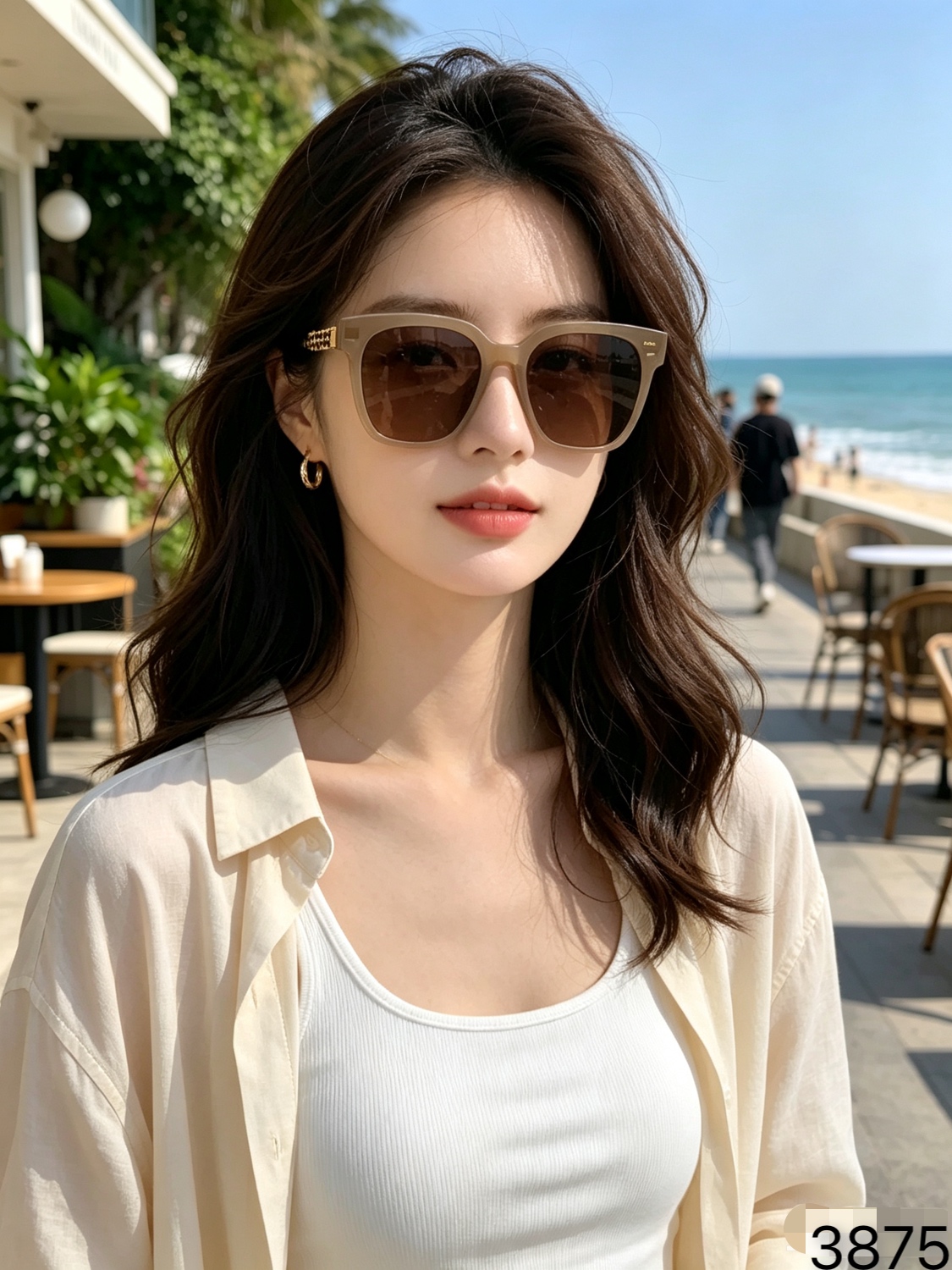 Chane*简约时尚方形太阳镜小红书网红同款太阳眼镜遮阳防晒墨镜个性