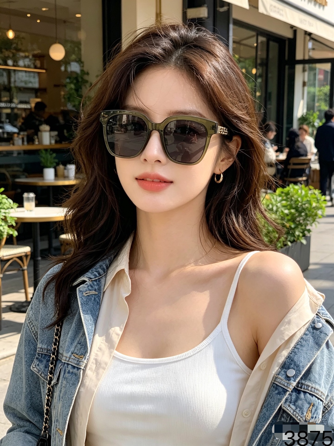 Chane*简约时尚方形太阳镜小红书网红同款太阳眼镜遮阳防晒墨镜个性