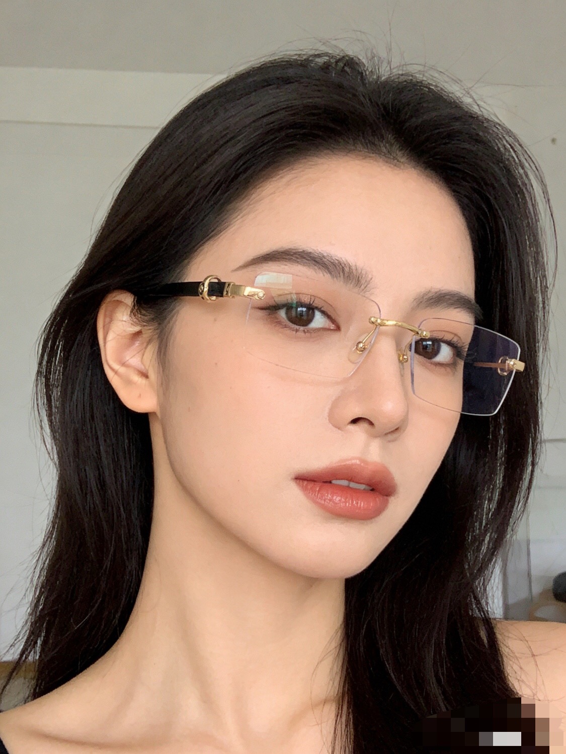 Cartie*夏季新款无框切边个性高级感墨镜欧美复古街拍凹造型太阳眼镜潮