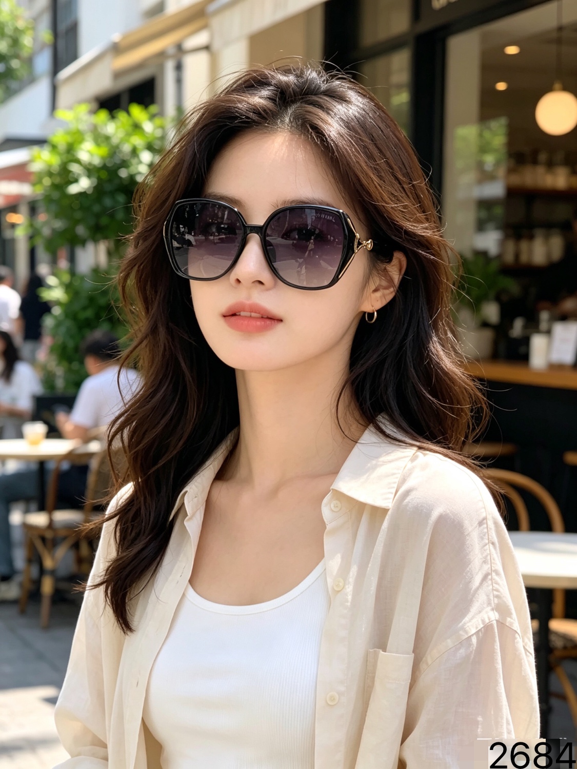 Chane*新款大框眼镜素颜个性时尚显瘦防晒太阳镜防紫外线墨镜潮女太阳镜