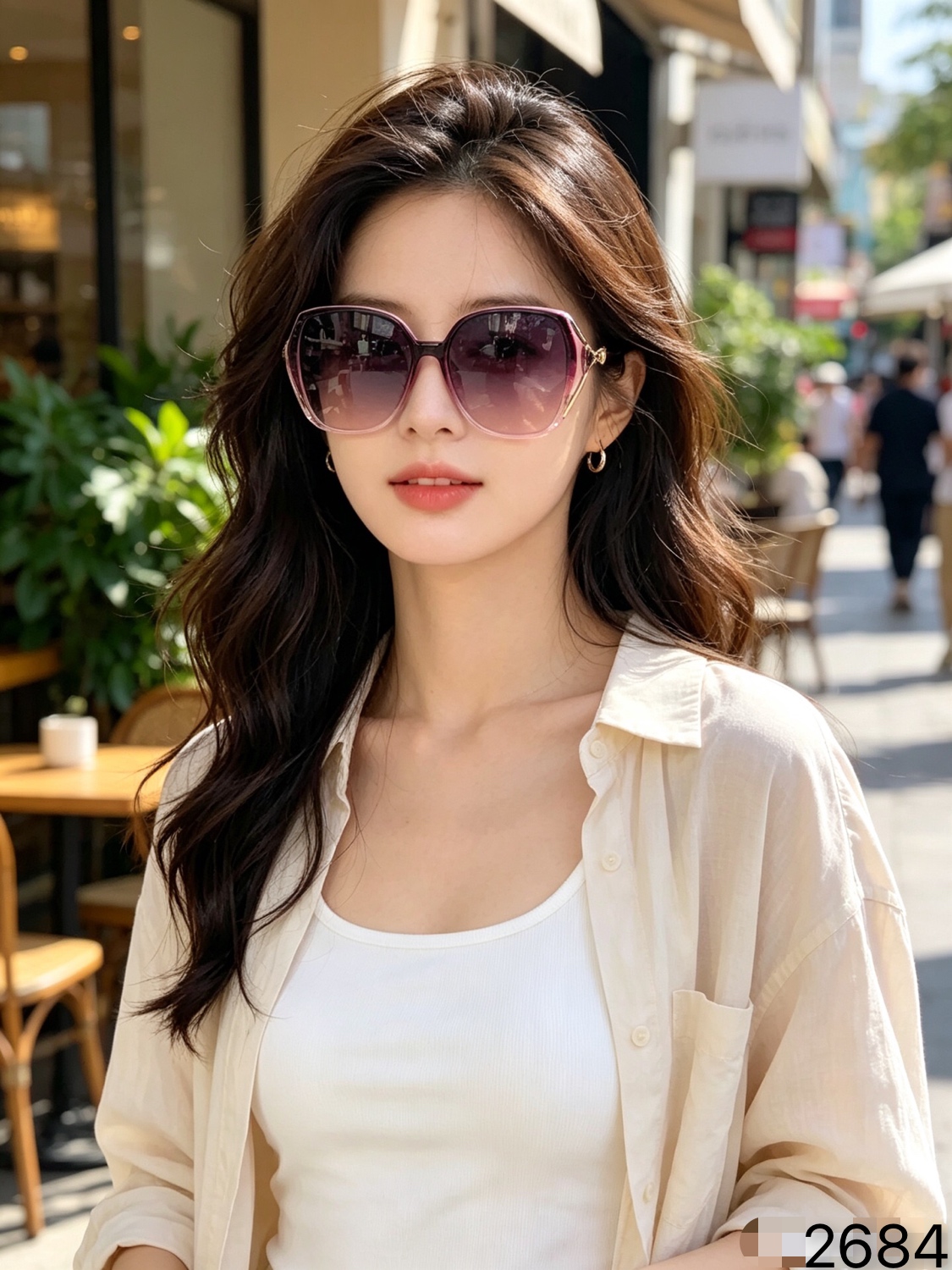 Chane*新款大框眼镜素颜个性时尚显瘦防晒太阳镜防紫外线墨镜潮女太阳镜