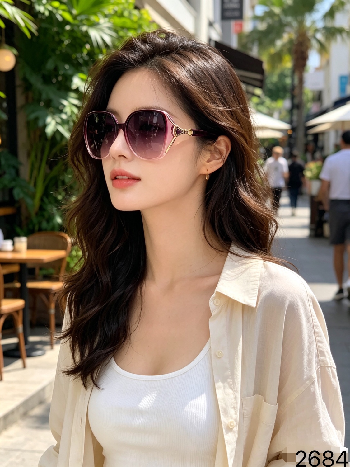 Chane*新款大框眼镜素颜个性时尚显瘦防晒太阳镜防紫外线墨镜潮女太阳镜
