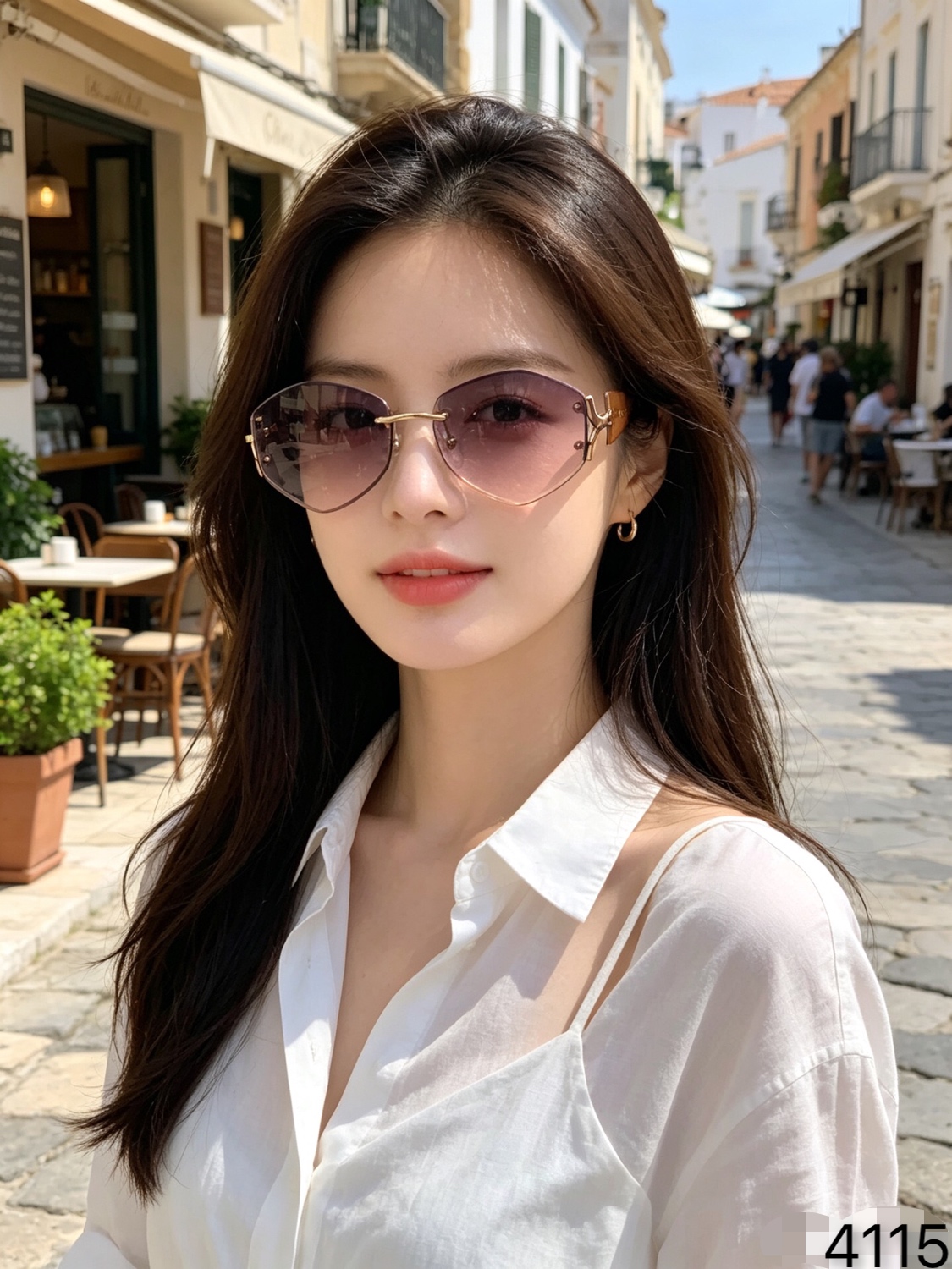 🔥🔥chlo*新款金属猫眼无框太阳镜高级感气质时髦潮酷墨镜 