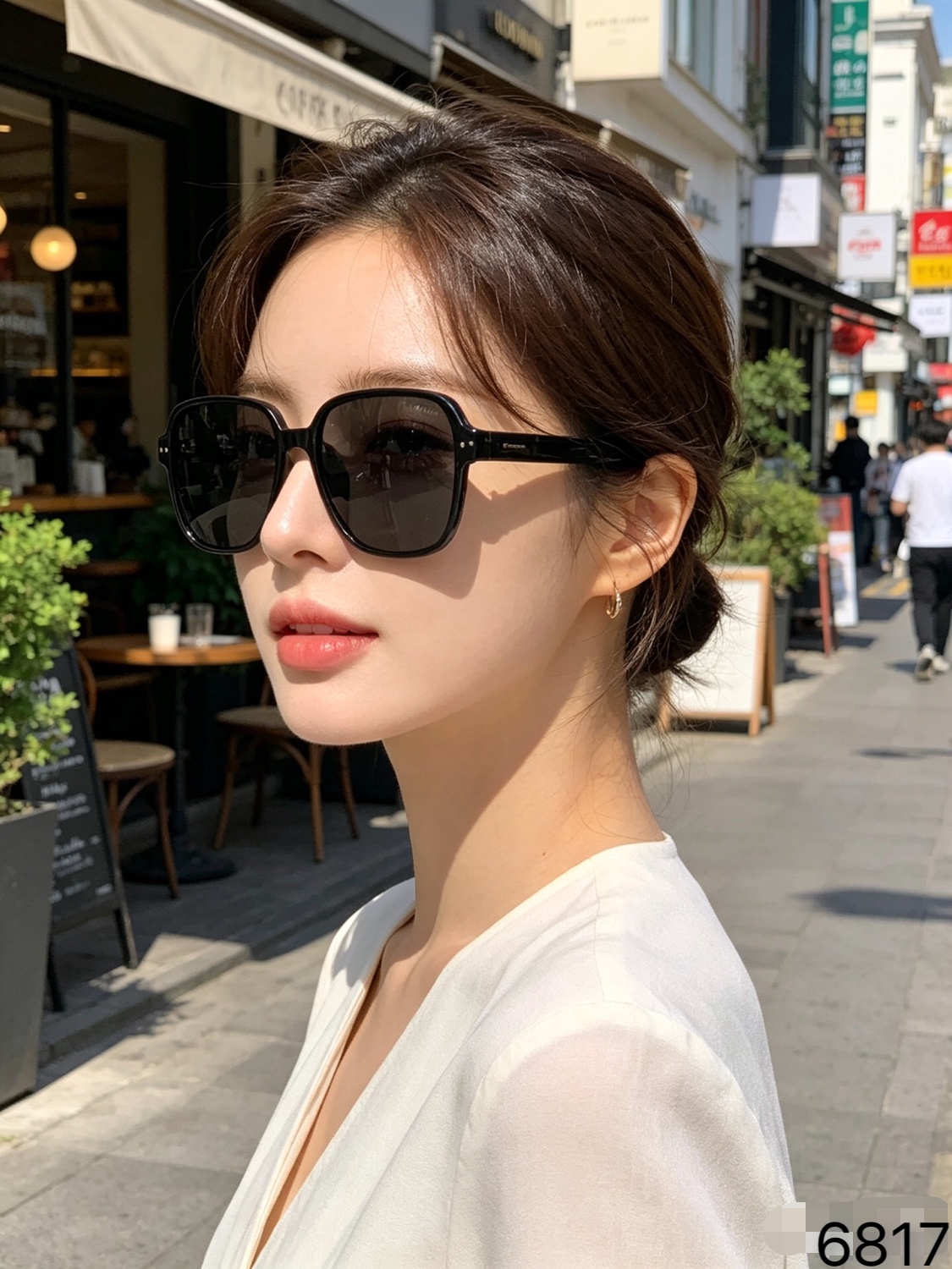 Prad*潮流时髦高级感复古猫眼修颜出片百搭显脸小遮阳墨镜防紫外线